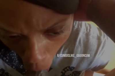 Amateur Ebony Newbie cant control her Gag Reflex in her first Deep Throat Cum Swallow Scene!! (3 Edits on our official Telegram Channel)