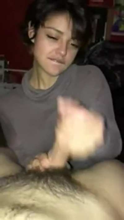 Short-haired cutie loves it