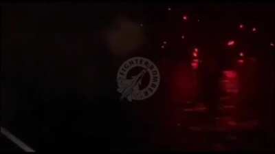 Footage from aboard the Tsezar Kunikov landing ship when it was attacked and later sunk by Ukrainian marine drones on 14 February 2024