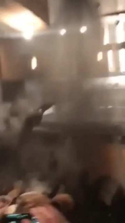 Lighting a fire in the kitchen