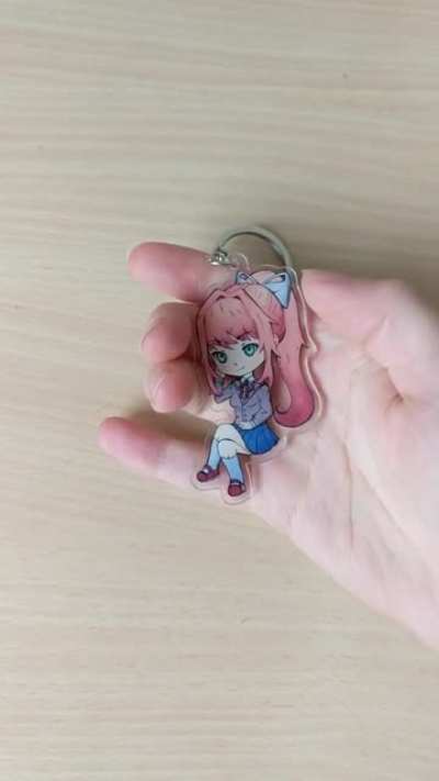 [OC] I made these cute Monika keychains &amp;lt;3 do you like them?