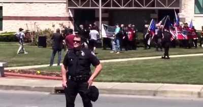 Officers smiling at 