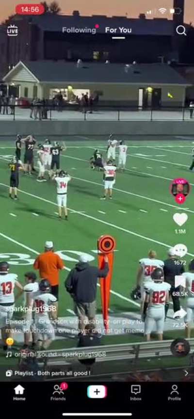 to let the kid with Down Syndrome score a TouchDown