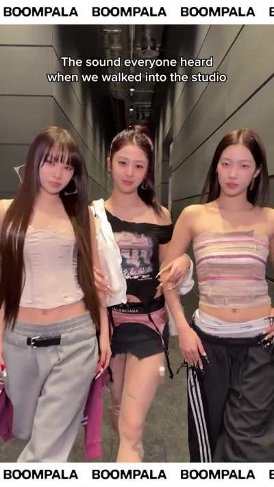 260515 LE SSERAFIM TikTok Update with Kim Chaewon, Huh Yunjin &amp;amp; Kazuha - walked in like BOOMPALA