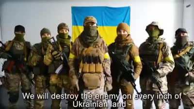 Women of Ukraine addressing the invaders: We join the men and the Ukrainian Army. We have already taken our children to safety. We will destroy the enemy on every inch of Ukrainian land.