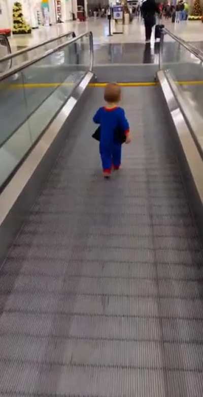 Moving walkway (he's fine)