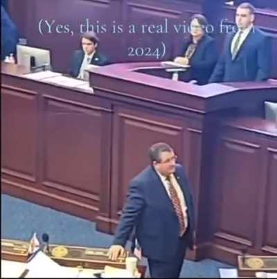 Florida Rep. Randy Fine illegally voting on behalf of other members during a vote on a bill banning boycotts of Israel