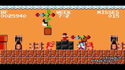 Tankman climbs up to the Coin Heaven (Guns in the style of SMB Overworld)