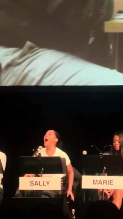 Tracee's orgasm at table reading 