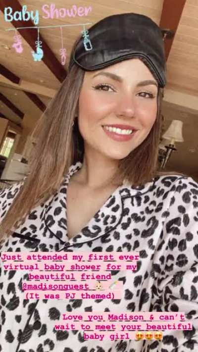 In her pajamas
