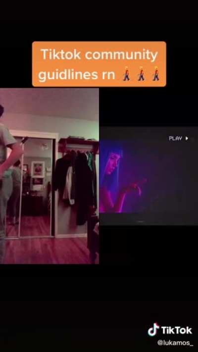 Tiktok removes a video because a butterknife is in the video. Also Tiktok: