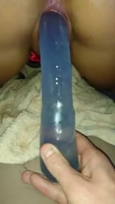 Girlfriend's first time riding her 10" Dildo 😍 Do you think she took it well?
