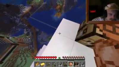Gus jumps off a cliff