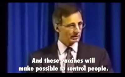 Pierre Gilbert talking in 1995 about mandatory vaccinations being used to plant &lsquo;liquid crystals&rsquo; into the brain for control by electromagnetic waves