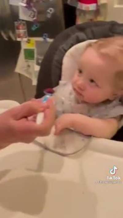 That baby doesn't want the airplane