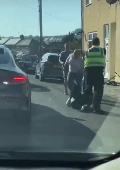Extremely efficient British cop takes down man &amp; tasers woman in seconds