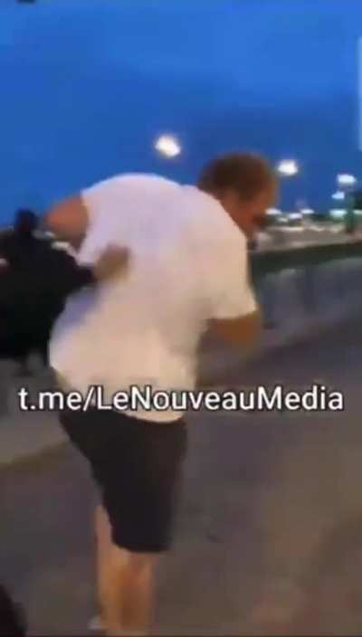Paul Golding on Twitter - It turned out that the person who was beaten by MusIims in France was the president of the "Angels for Peace" association, which works to keep refugees in France. #FranceRiots #FranceHasFallen #FranceOnFire