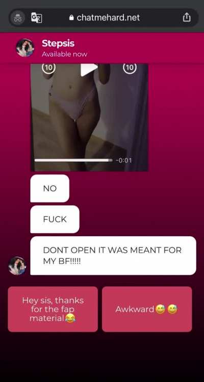Step sis accidentally sends you a video