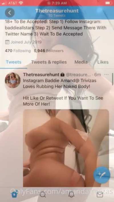 Instagram Baddie Amand@ Trivizas Loves Rubbing Her Naked Body For You! Twitter:@treasurehuntsh