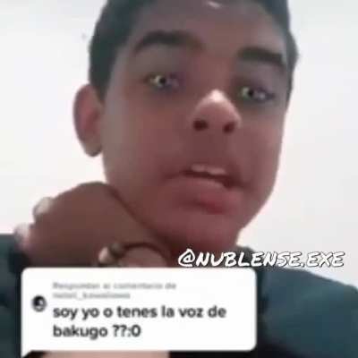 Oohaayoo me han dicho que tengo la voz de bakugo js ummm no se si sea cierto pero de qu&eacute; puedo hacer el baka mmm creo que s&iacute; osea jajjaj (disculpen la marca de agua, este meme es robado)