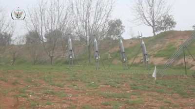 FSA rocket teams setting up &amp;amp; launching home brewed IRAMs at SAA positions in N. Hama - 2017