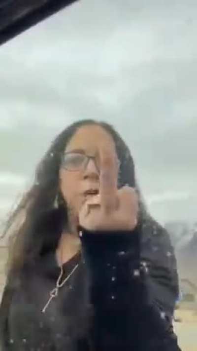 Road Rage Karen Spitting On Car Window