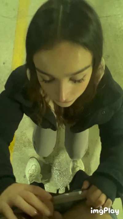 Choke with with your cock in the parking garage