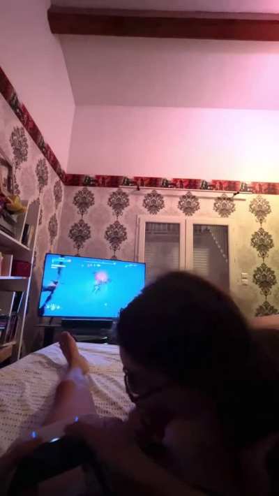 Sucking my dick while playing video game, as always and as it should be