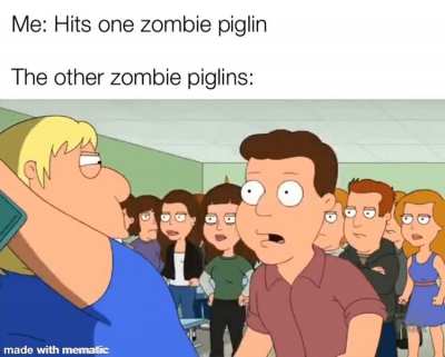 Piglins fight hard