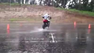 Everyone who knows a little bit of physics can understand how this lad does this, he sold his soul to the devil. MC: Bajaj 200.