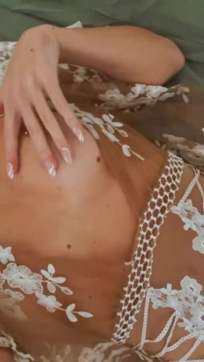 Abigail Mac showing off her newly pierced nips with some sultry touching