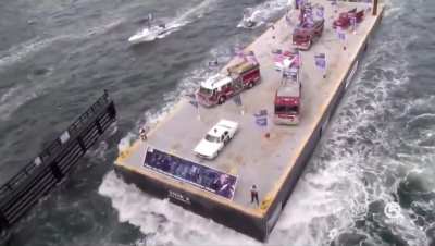 Red Wave Rising: Absolute mad lads floating a barge in the Trump Boat Parade