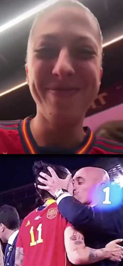 Spanish player Jenni Hermoso after being forcefully kissed on the lips by Spanish FA president Luis Rubiales during the trophy presentation "Eh...yeah, I did not enjoy that."