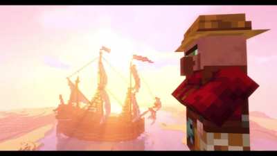 Sea shanty meme but it's recreated in Minecraft
