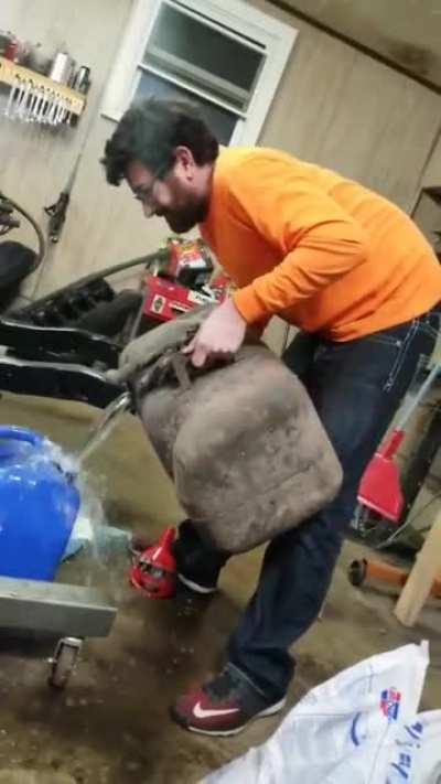 Gasoline + space heater =