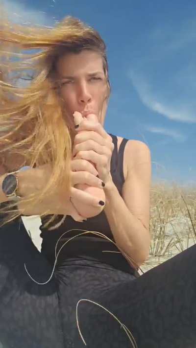 My favorite public worship at the beach windy but in the 70° amazing time 