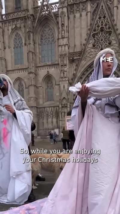 Pro‑Palestine protest was held outside the U.K parliament on Christmas Day, where demonstrators carried a figure of the baby Jesus to draw attention to the war in Gaza and the wider Israeli occupation, stressing that there could be &ldquo;no celebration of Chri