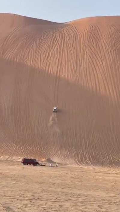 driving up this sand dune