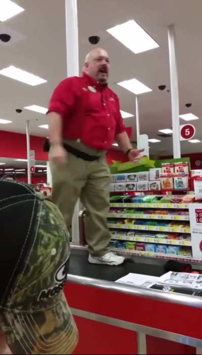 Man delivers speech before Target Black Friday