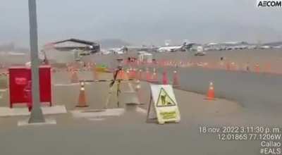 Unbelievable LATAM Airlines A320neo has been hit by a vehicle crossing the runway while taking off from Lima Airport in Peru.
