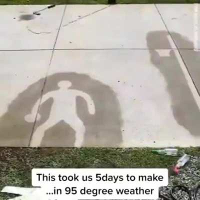 Stop motion animation made on a sidewalk