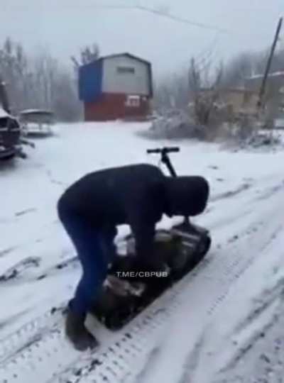 Тест драйв самодельного снегохода