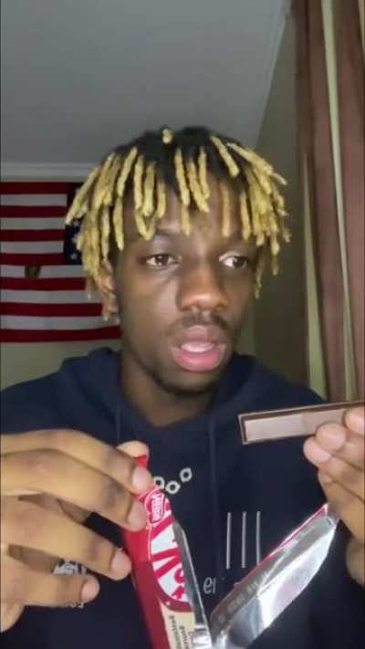 poor guy just wanted a kit-kat