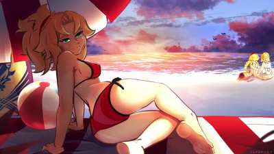 I Drew &amp;amp; Animated Mordred at the Beach (Cerbross) (Fate/Apocrypha)