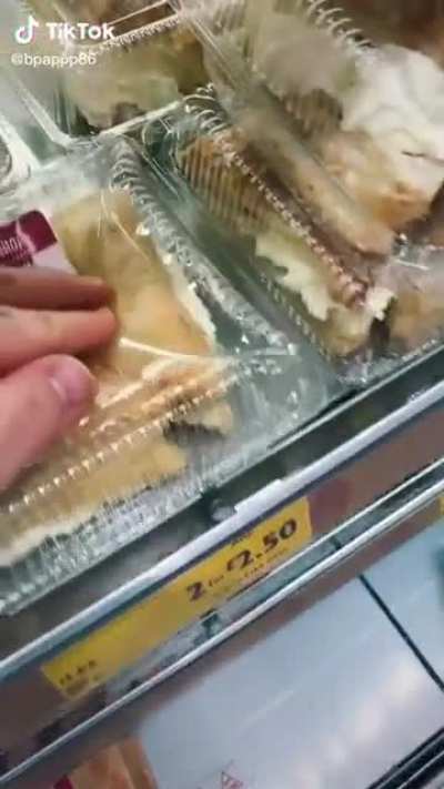 Tiktok user goes to supermarkets just to squish the cakes and leave