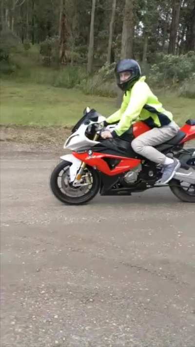 Please please please don't put your S1000RR in race mode and try to skid it on a dirt road
