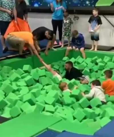 HMF as I jump into this foam pit