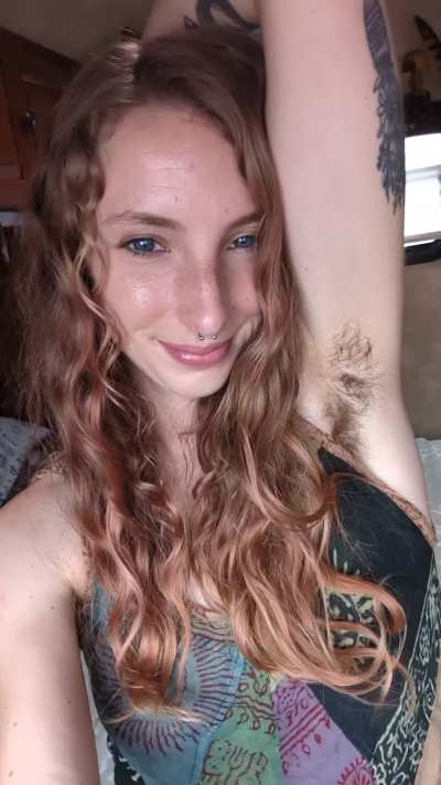 Hairy hippie babe...