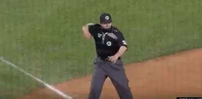 The exaggerated request, the emphatic call, the pitchers jersey number, this is all perfect.