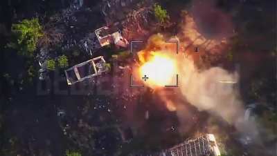 Zala UAV captures as Ukrainian tanks ammo cooks off, near the village of Urozhaine, Donetsk region (Part 1)